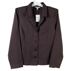Appleseed’s 4-button lightweight brown blazer with shoulder pads women’s Size 16